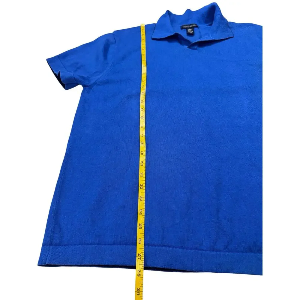 Vintage BANANA REPUBLIC Pima Cotton Polo Shirt in Blue Size XL Mens Short Sleeve